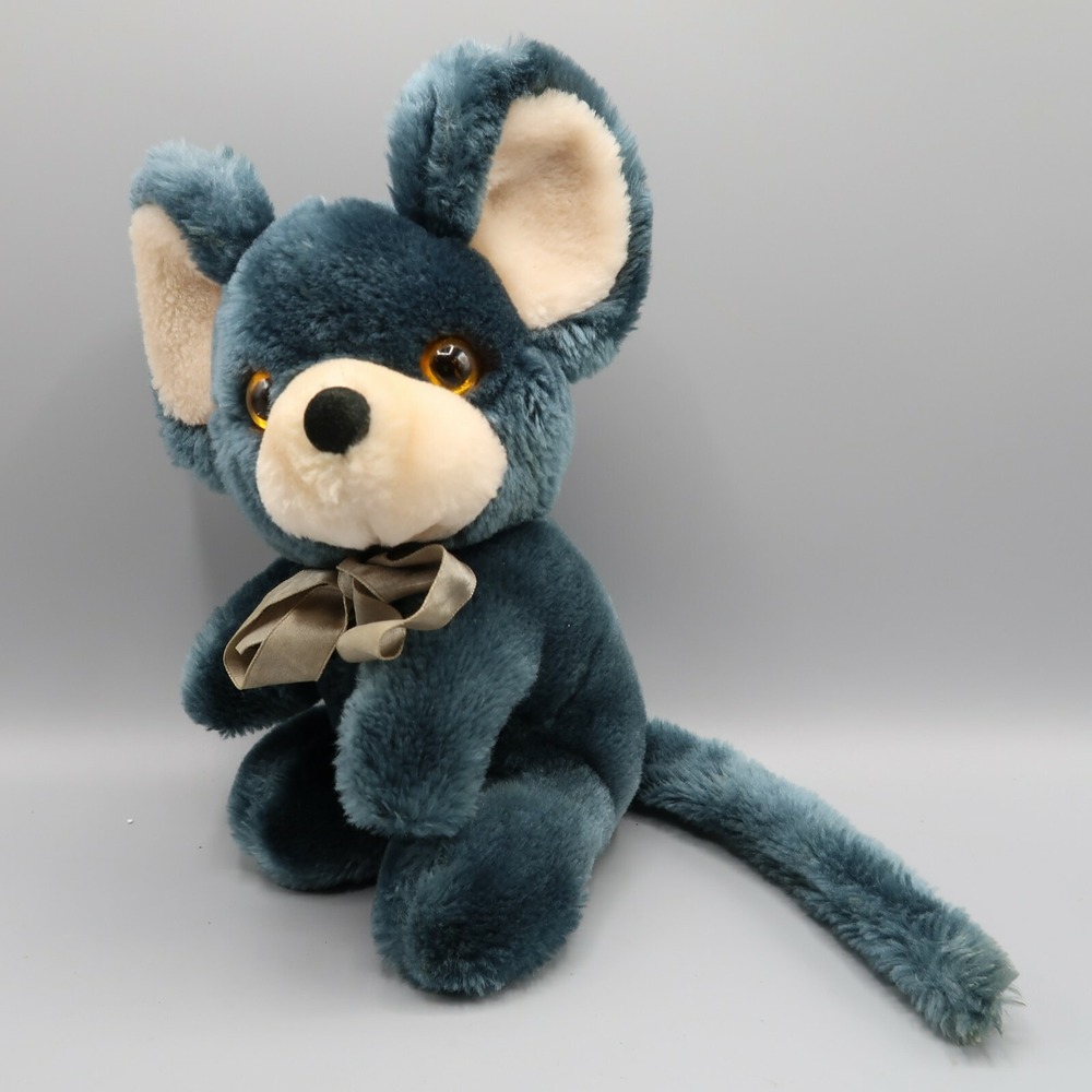Vintage 9" Plush Blue Grey Mouse Stuffed Animal Lemonwood Asia Ltd.‎